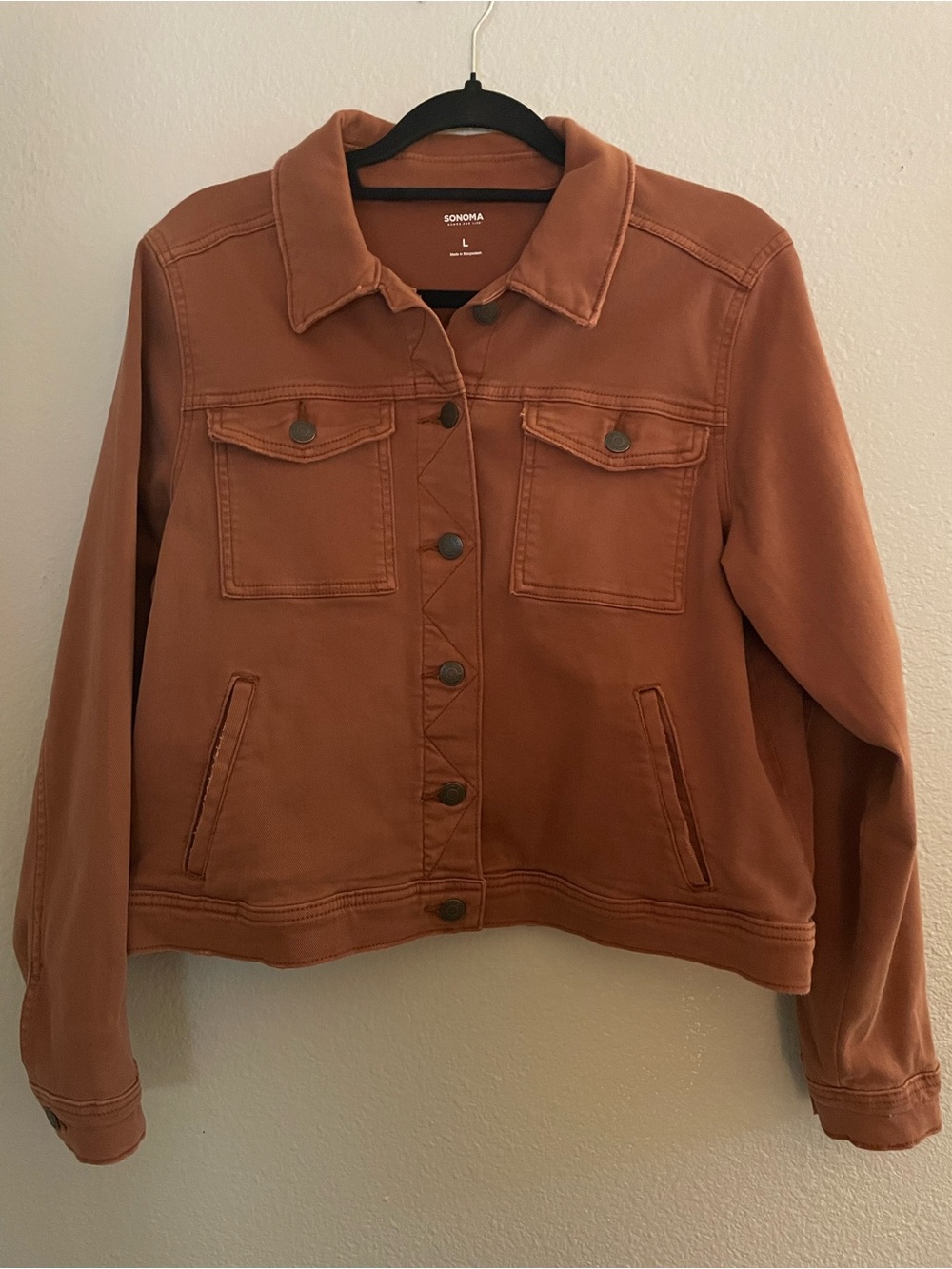 Sonoma Women's Rust Brown Denim-Style Jacket